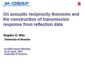 Reciprocity theorem experiment