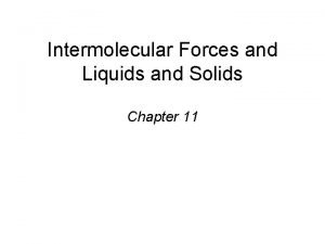 Intermolecular forces vapor pressure