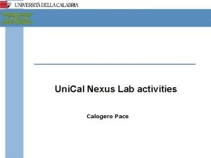 Uni Cal Nexus Lab activities Calogero Pace Nexus