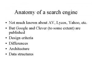 Anatomy of a search engine