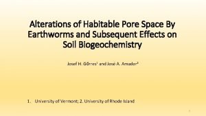 Alterations of Habitable Pore Space By Earthworms and