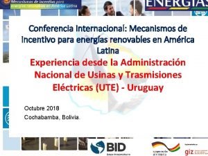 Conferencia Internacional Mecanismos de incentivo para energas renovables