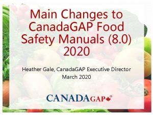 Canada gap food safety