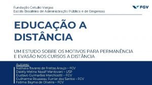 Fundao Getulio Vargas Escola Brasileira de Administrao Pblica