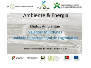 Ambiente Energia Efeitos Ambientais Valentim M B Nunes