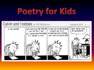 Types of poems for kids