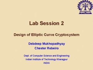 Lab Session 2 Design of Elliptic Curve Cryptosystem