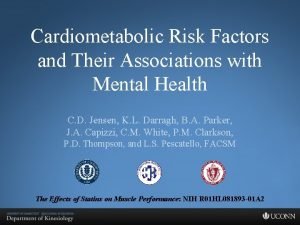 Cardiometabolic Risk Factors and Their Associations with Mental