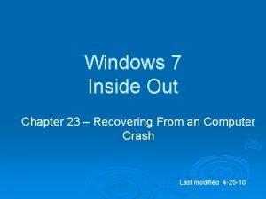 Windows 7 inside out