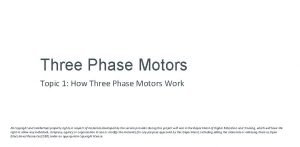 Three Phase Motors Topic 1 How Three Phase