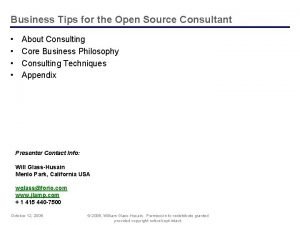 Open source consultant