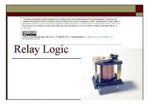 Nand gate relays
