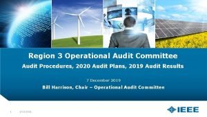 Region 3 Operational Audit Committee Audit Procedures 2020