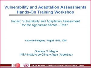 Vulnerability and Adaptation Assessments HandsOn Training Workshop Impact