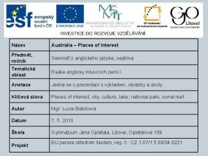 Nzev Australia Places of Interest Pedmt ronk Semin