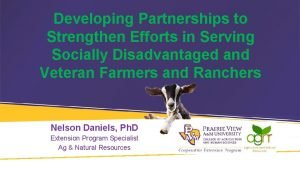 Developing Partnerships to Strengthen Efforts in Serving Socially