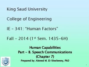 King Saud University College of Engineering IE 341