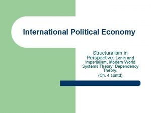 Structuralism in international political economy