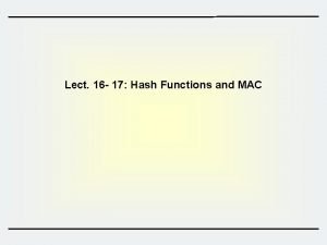 Hash functions