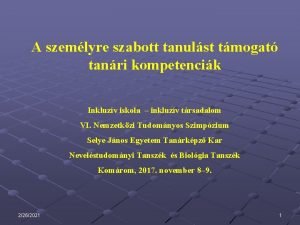 A szemlyre szabott tanulst tmogat tanri kompetencik Inkluzv