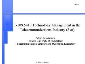 TMit TI 1 T109 5410 Technology Management in