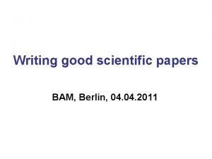 Scientific writing berlin