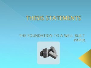 Thesis statement construction