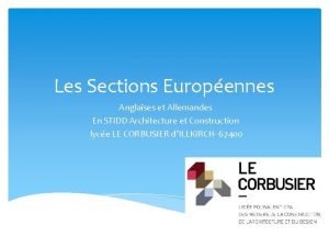 Les Sections Europennes Anglaises et Allemandes En STIDD