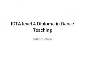 Level 4 dance teaching qualification