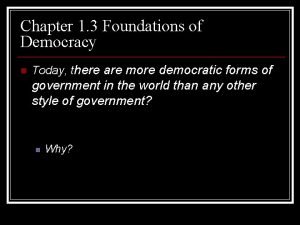 Basic principles of democracy