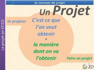 Epreuve de projet STI 2 D Les critres