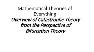 Catastrophe theory