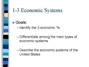 Features of economic system