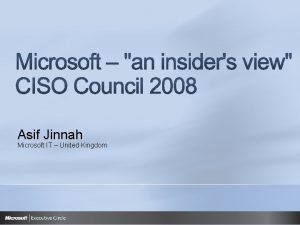 Asif Jinnah Microsoft IT United Kingdom The Microsoft