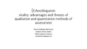 What is ethnolinguistic vitality