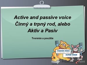 Passive voice vs active voice