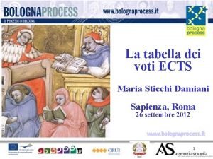 La tabella dei voti ECTS Maria Sticchi Damiani