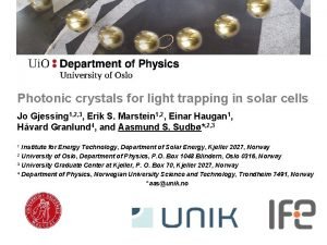 Photonic crystals for light trapping in solar cells