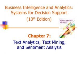 Text analytics and text mining