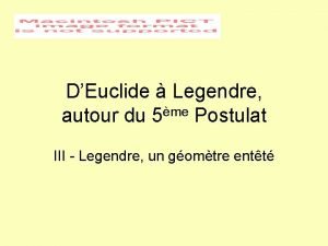 DEuclide Legendre autour du 5me Postulat III Legendre