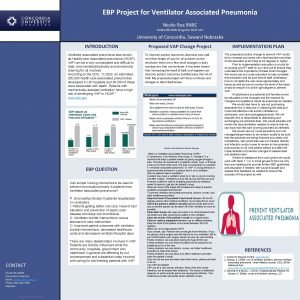 EBP Project for Ventilator Associated Pneumonia Nicole Rea
