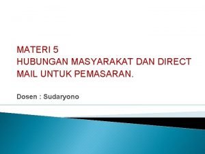 Direct mail adalah