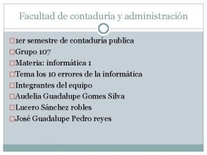 Facultad de contadura y administracin 1 er semestre