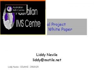 IMS Global Project Accessibility White Paper Liddy Nevile