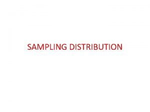 Formula for sampling distribution