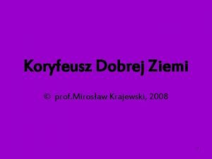 Prof. mirosław krajewski