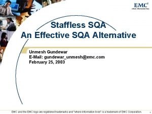 Staffless SQA An Effective SQA Alternative Unmesh Gundewar