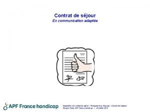 Contrat de sjour En communication adapte Adaptation du