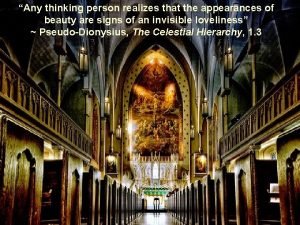 Any thinking person realizes that the appearances of