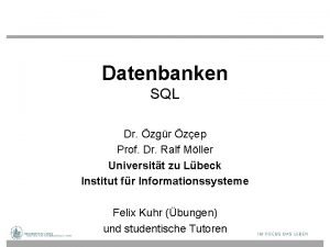 Datenbanken SQL Dr zgr zep Prof Dr Ralf